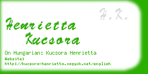 henrietta kucsora business card